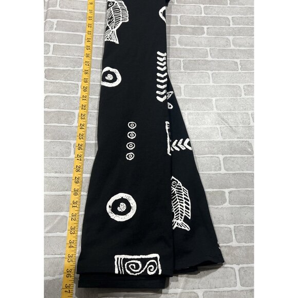 Kisses Hugs Black Knit Shirt Dress Size L Short Slvs. Fish Sea Nautical Pattern - Picture 10 of 10